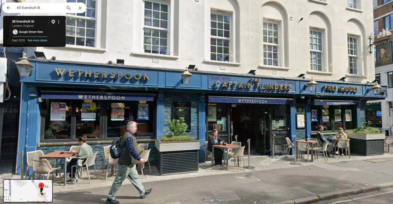 The Captain Flinders Wetherspoon pub near Euston